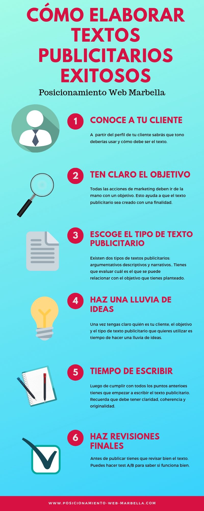 Cómo elaborar textos publicitarios exitosos infografía